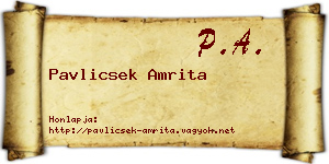 Pavlicsek Amrita névjegykártya